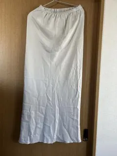 LEPSIM サテンロングスカート ホワイト ポリエステル