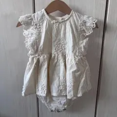 mini beige / レースフラワーロンパース / 6mのサムネイル