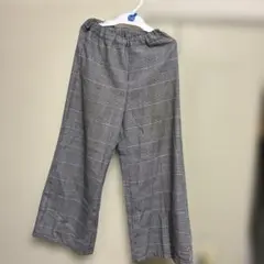 チェック柄ワイドパンツ 130cm