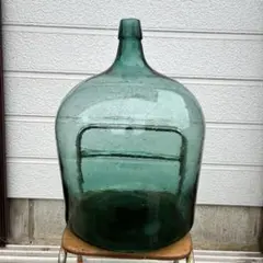 レトロ　デミジョンボトル　気泡　ブルーグリーン　Nのサムネイル