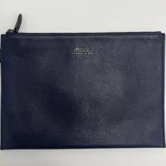 ポロラルフローレン クラッチバッグ レザー ネイビー セカンドバッグ POLO