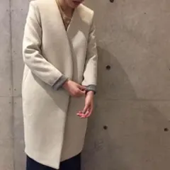 エンフォルド ウールソフトリバーノーカラーコート ダブルフェイス