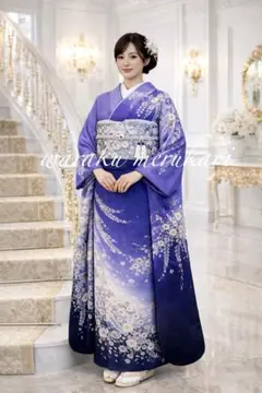 作家物　◾️辻が花◾️花絞り◾️落款◾️暈し染め　銀通し京都きもの友禅扱い　正絹　逸品◾️