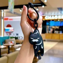 ◇黒猫 チャーム クロネコ バッグチャーム 猫 ねこ PUレザー キーホルダーのサムネイル