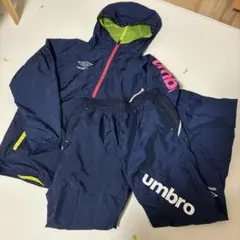 アンブロ ナイロンウィンドブレーカー上下セットアップ M ネイビー