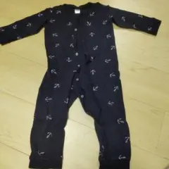 H&M ネイビー アンカー柄ロンパース 12-18M