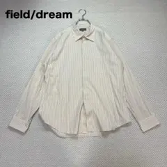 1 美品 フィールド ドリーム 長袖 ストライプ シャツ ベージュ XLサイズ