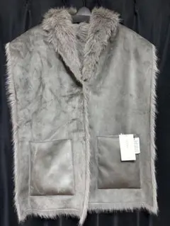 OTO・ＨＡ　タグ付きリバーシブルフェイクファーケープストール（フード付き）