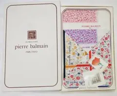 新品未使用箱付✨PIERRE BALMAIN 綿100％花柄ハンカチ4枚セット