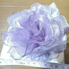 紫 パープル フラワーブローチ コサージュ フラワー 花 花飾り 2way
