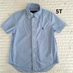 Ralph Lauren 半袖シャツ 5T 水色チェック