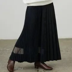 新品✨タグ付き『AMERICAN HOLIC』異素材切り替えプリーツスカート M