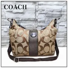 COACHコーチ 2WAY ショルダーバッグ 肩掛けバッグ シグネチャーベージュのサムネイル