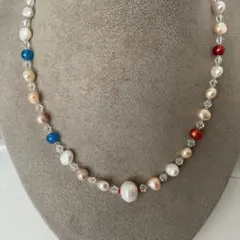 【淡水本真珠★天然石★パールネックレス★ハンドメイド★ファッション★ネックレス】