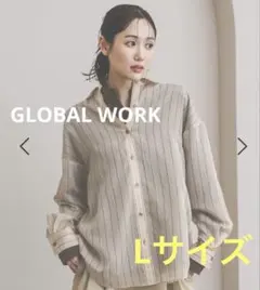 GLOBAL WORK シルキータッチシアーシャツ長袖のサムネイル