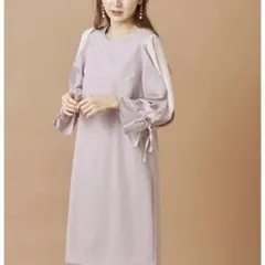 tocco closet トッコ クローゼット　袖口リボンサックワンピースドレス