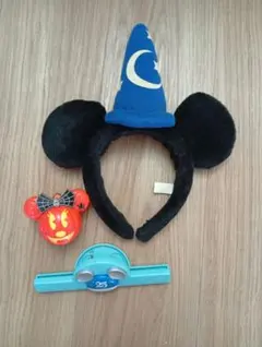 ミッキー 魔法使い帽子 カチューシャ　おまけのクリップ2つ