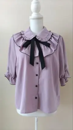 No.2893_夢展望_地雷量産型パープルピンクフリル半袖ブラウスのサムネイル