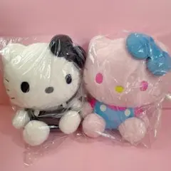 ハローキティ モノクロドール GJ ぴんくとみずいろドール GJ 2個