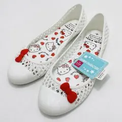 新品 ハローキティ サンリオ メッシュ バレエシューズ リボン付き　24cm