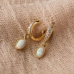 X494 ピアス レディース オパール ハワイアンジュエリー ゴールド