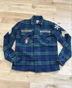 MARKA WEAR ジョンレノン ヘビーネルユーティリティシャツ 緑 長袖