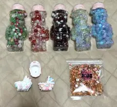 クマボトル5本 セット 特価 ガラスビーズ DIY nana JOJO