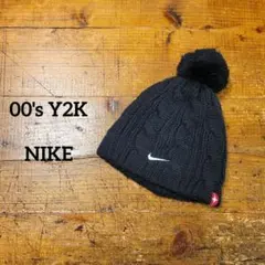 希少 00's y2k old nike 台湾製 ボンボン ニット帽 ビーニー