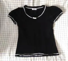 HEALTHY KAREN ブラック 半袖パフスリーブニット