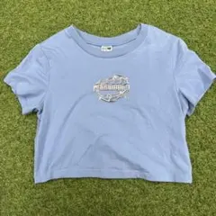 PUMA 短丈 Tシャツ メタリックロゴ ブルーグレー Mのサムネイル