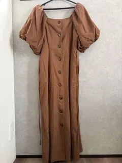 ワンピース　半袖　ブラウン　niceclaup