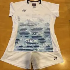 YONEX VeroCool ウェアセット Lサイズ ホワイト/ブルー