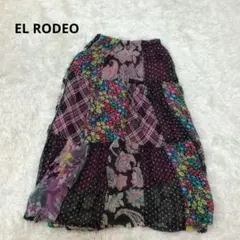 ☆エルロデオ　EL RODEO パッチワーク柄　ロングスカート 総柄のサムネイル