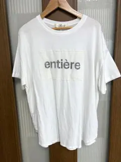 entière プリント ホワイト Tシャツイシカワラボ