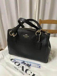 COACH ブラックレザー ハンドバッグ ショルダーバッグ