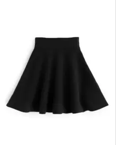 GRL ニットフレアミニスカート ブラック Sサイズ 新品