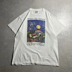 90s USA製 anvil Tシャツ アート 魚