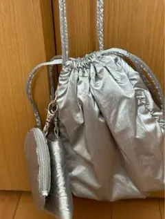 シルバー ドローストリングバッグ セット