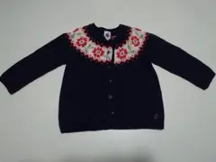 プチバトー　18m/81cm 花柄 カーディガン