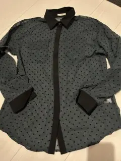 GU ドット柄 シフォンシャツ Sサイズ シアーシャツ