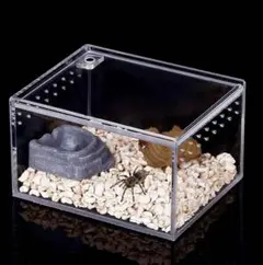 【新品未使用】爬虫類ケージ　ゲージ　アクリル　マグネット　スライド式 4box 爬虫類飼育ケージ レプタイルボックス マグネット式 スライド アクリル