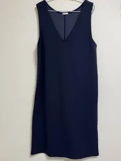 【GU】VネックジャンパードレスZ+X（ネイビー）