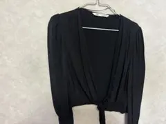 ZARA 黒 前結び クロップドシャツ 長袖