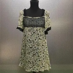 grace class シルク100% 花柄　総柄　シアーワンピース　36