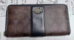 COACH レザー長財布 ブラウン ブラック