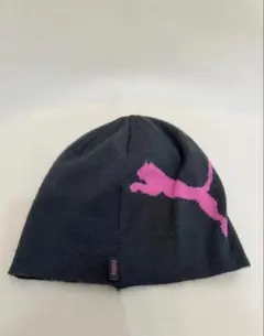 【00s PUMA 】ニット帽 ビーニー　グレー/ピンク