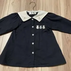 miffy ネイビー 長袖シャツミニワンピース 90cm