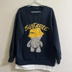 GORGE スウェット 紺 熊