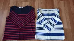 ボーダーカットソー2枚セット#ＳsizeＭsize