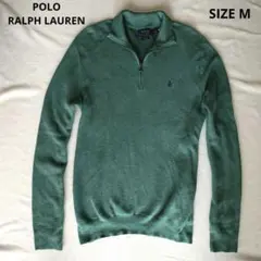 言い値●POLOラルフローレン ニット ハーフジップセーター●M●グリーン